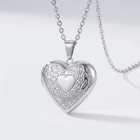 Thumbnail for Floral Heart Photo Locket Necklace
