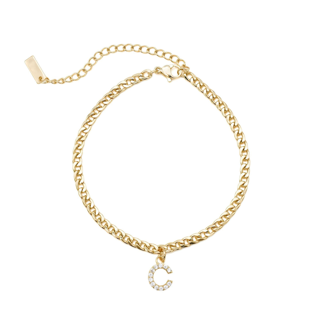 Gold Initial Anklet - Ankle Bracelet - Anklet for Women - Gold Leg Bracelet Anklet C Brother & Sisters