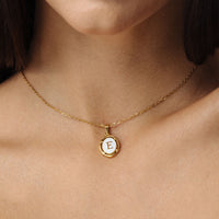 Thumbnail for Princess Initial Necklace by Brother & Sisters, featuring a delicate gold chain with a personalized E pendant.