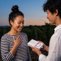 Thumbnail for Purple string bracelet — offered as a gift, gold | SKU: lemauve-g