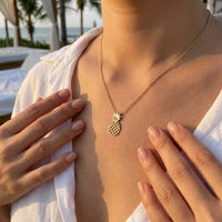 Thumbnail for Pineapple jewellery — worn, real size, gold | SKU: 8050907-gold