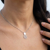 Thumbnail for Waterproof necklace — close-up of the details, silver | SKU: 8050907-white-gold