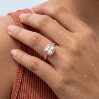 Thumbnail for Rose gold engagement ring — close-up of the details, rose gold | SKU: 497131-4.5-rose-gold