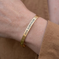 Thumbnail for Engraved bracelet — close-up of the details, gold | SKU: 2020s-g