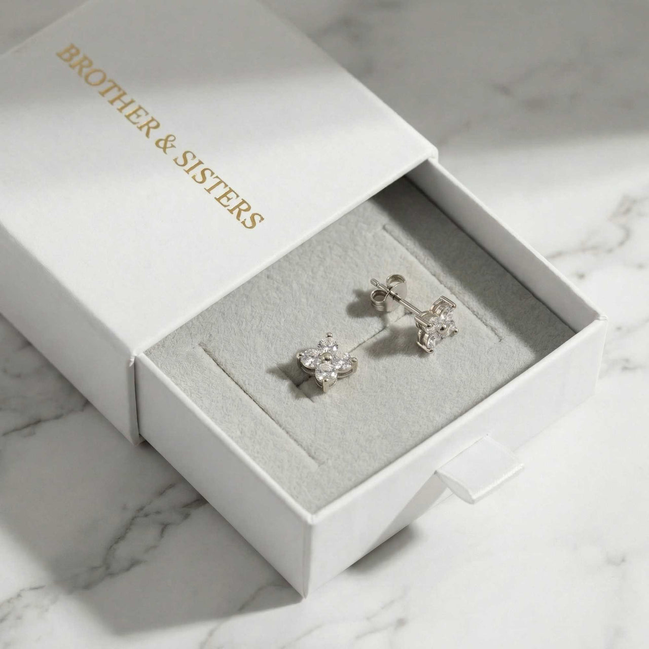 Crystal Flower Stud Earrings