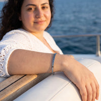 Thumbnail for Inspirational bracelet — worn on a relaxed day, silver | SKU: bgby-wg