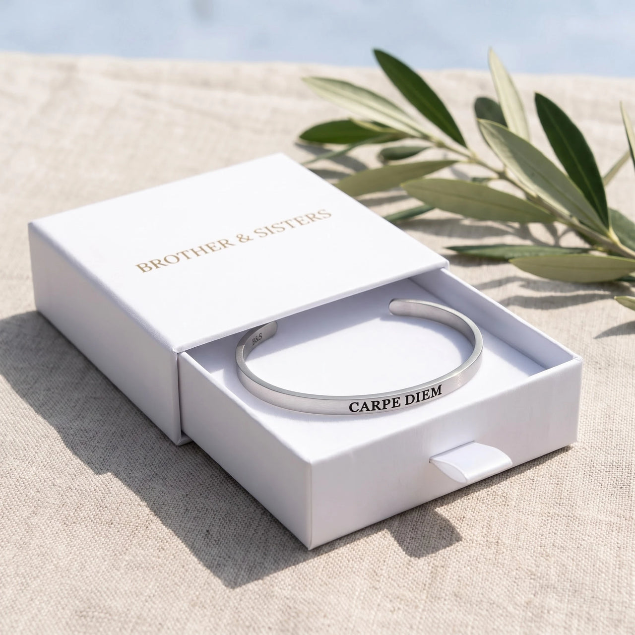 Carpe diem bracelet — in the gift box, silver | SKU: cp-rg