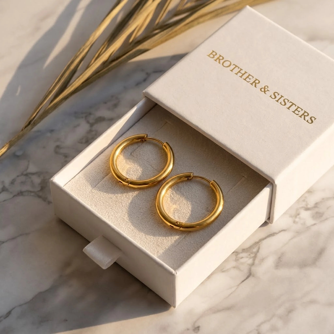 Everyday Waterproof Hoops in Gold, in the gift box | SKU: 41001-gold