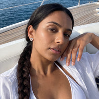 Thumbnail for Silver stud earrings — worn, silver | SKU: 4478648-platinum-plated-clear