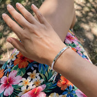 Thumbnail for Braided bracelet — worn, real size, silver | SKU: laperle-wg