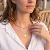 Thumbnail for Layered necklace — worn, everyday gesture, gold | SKU: le-tendance-g