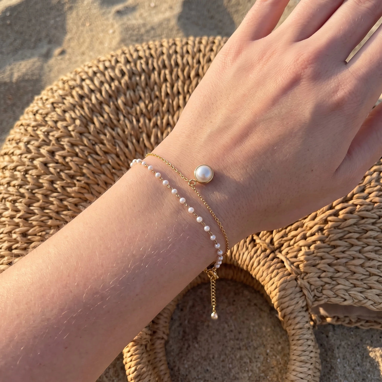 Gold bracelet — worn, real size, gold | SKU: l-epure