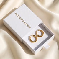 Thumbnail for Double hoop earrings — in the gift box, gold | SKU: lescroisees