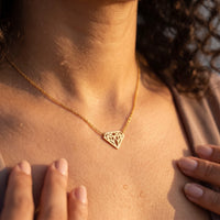 Thumbnail for Diamond shape necklace — close-up of the details, gold | SKU: 12791388-gold