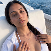 Thumbnail for Diamond shape necklace — worn, rose gold | SKU: 12791388-rose-gold