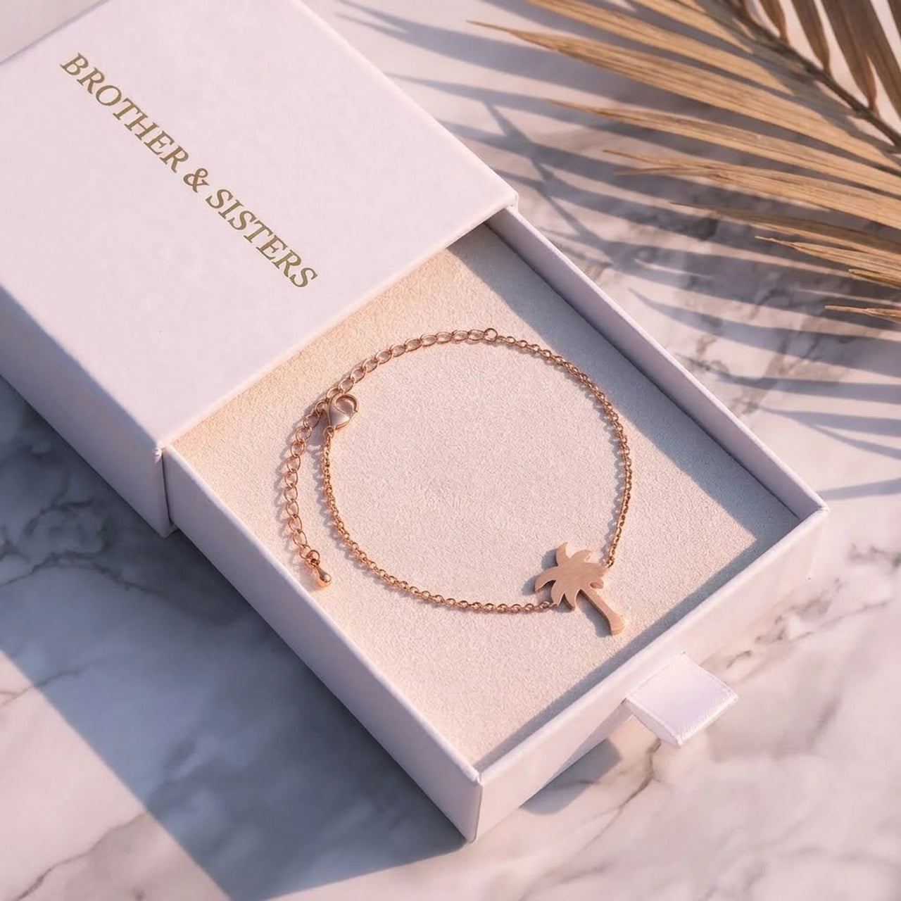 Palm tree bracelet — in the gift box, rose gold | SKU: 7819407-rose-gold-color