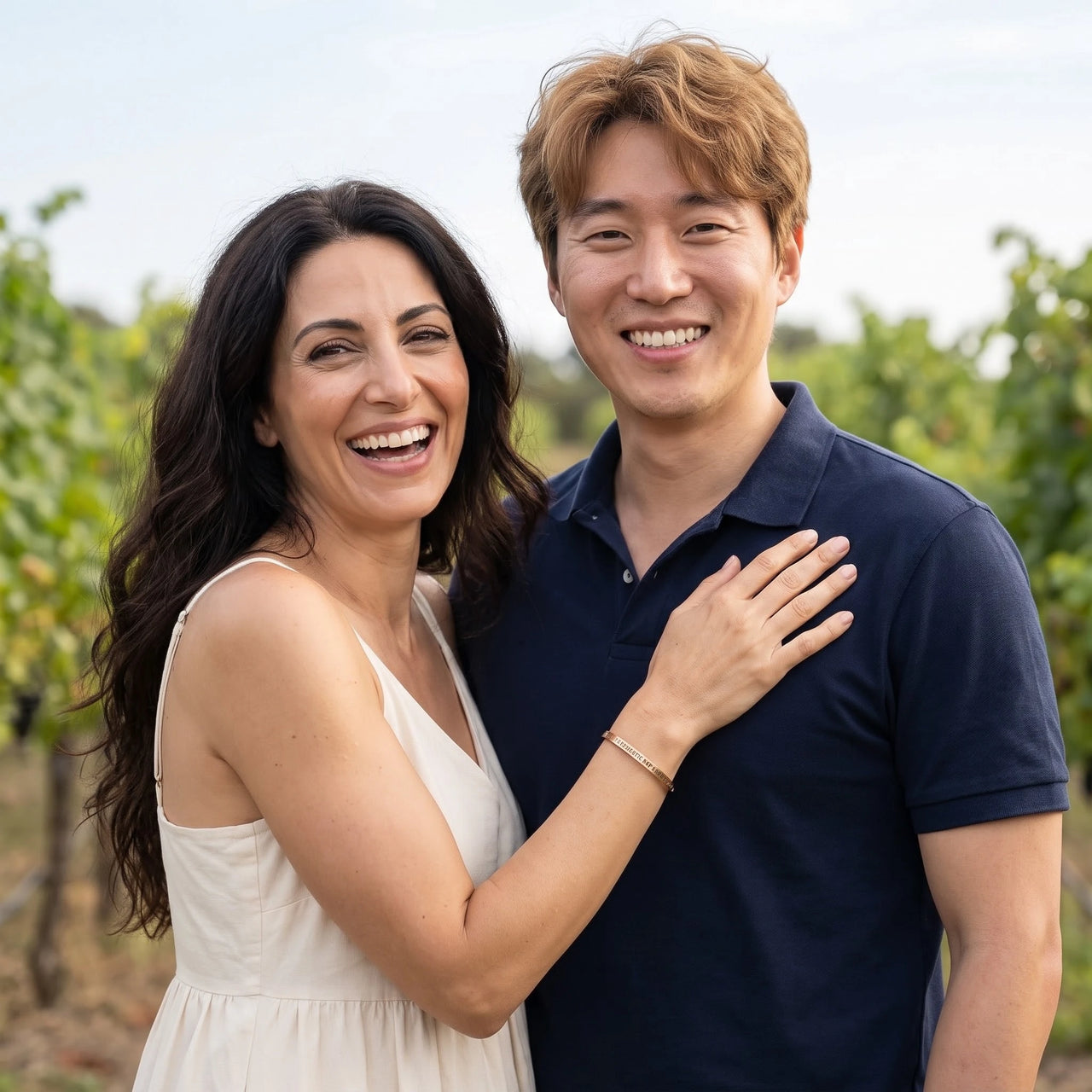 Self love gifts — worn by a couple, rose gold | SKU: lymab-rg