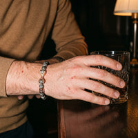 Thumbnail for Rose Gold Viking & Grey Stones – holding a glass of whisky | Brother & Sisters | SKU: 21039839-rose-gold-XS-14-15, 21039839-rose-gold-S-16-17, 21039839-rose-gold-M-18-19, 21039839-rose-gold-L-20-21, 21039839-rose-gold-XL-22-23