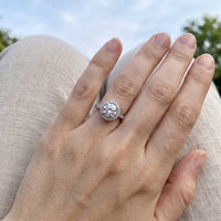 Thumbnail for Halo ring — worn, real size, silver | SKU: 101791-4.5-silver