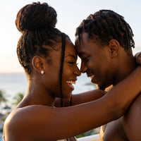 Thumbnail for Teardrop earrings — worn by a couple, silver | SKU: 505174