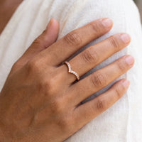 Thumbnail for Wishbone ring — close-up of the details, rose gold | SKU: 10645547-4.5-rose-gold