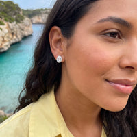 Thumbnail for Oval earrings — worn on a getaway, silver | SKU: 6306968-white