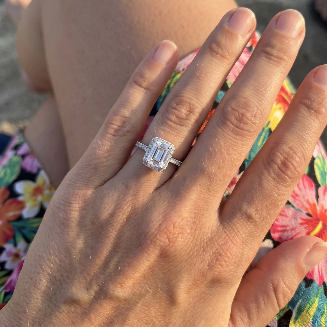 Silver engagement ring — worn, real size, silver | SKU: 1969566-4.5-silver