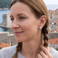Thumbnail for Bridal earrings — worn on a getaway, silver | SKU: 505185-white