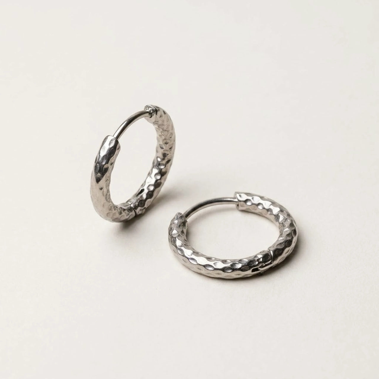 Twisted Rope Huggie Hoops in Silver, product photo | SKU: 41012-silver